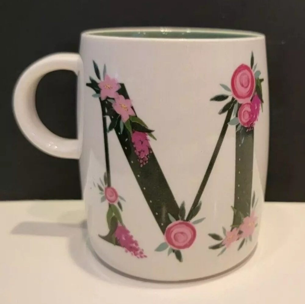 Monogram Letter " M" Modern Expressions 14.5 Oz Coffee Mug 4.25"× 3.5"